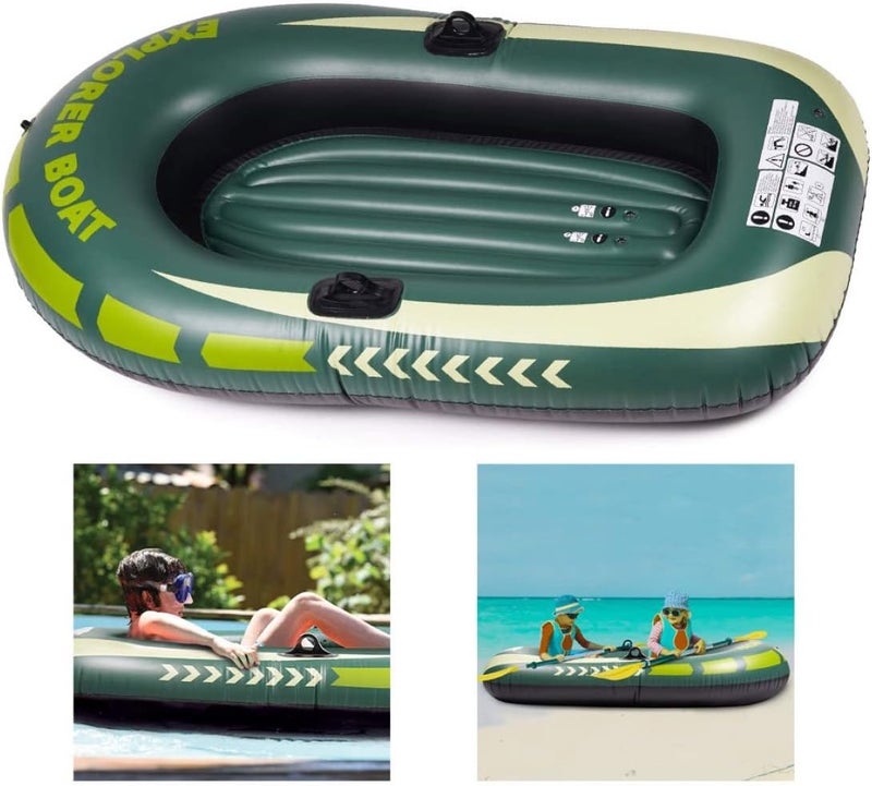 woobles Dingy Boats, Inflatable Boat Challenger Inflatable Boat Set Thickened Rowing Boats for Kids Green One Person, Inflatable Boat - Image 2